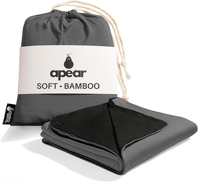 16-in-1 Compact Travel Blanket with Bag – Reversible, Ultra Soft Bamboo Airplane Blanket with Hidden Pocket – Packable for Flights & Travel Essentials (Semi-Weighted, Double Layer) by ApearTravelGear
