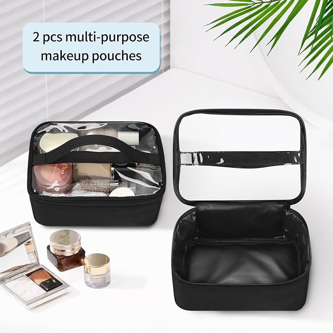 Extra Large Makeup Case, Professional Makeup Artist Traveling Bag, Double Layer Lightweight XL Makeup Travel Case Organizer for Artist Hairstylist Crafters with 2 Detachable Pouch & Shoulder Strap - Image 7