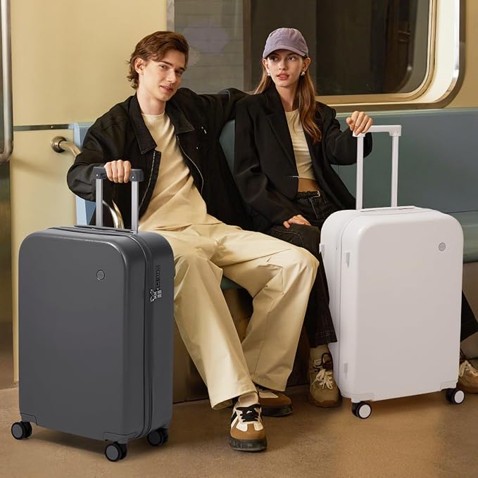 mixi Carry on Luggage, 20'' Suitcase Spinner Wheels Luggage Hardshell Lightweight Rolling Suitcases PC with Cover & TSA Lock for Business Travel, Rock Gray - Image 8