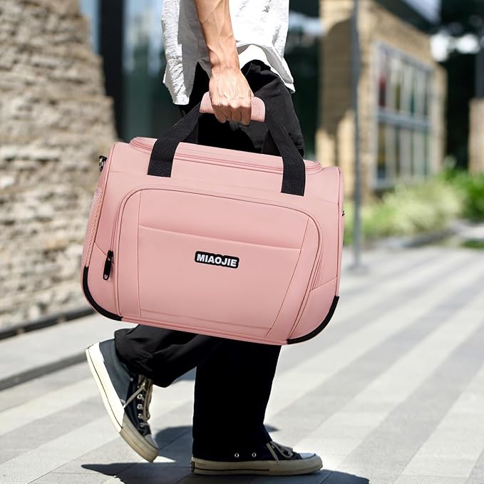 Underseat Carry On Luggage Lightweight Travel Tote Weekender Bag Overnight Duffle Bag for Travel, Travel Essentials Personal Item Travel Bag for Women and Men, Pink-18Inch - Image 6