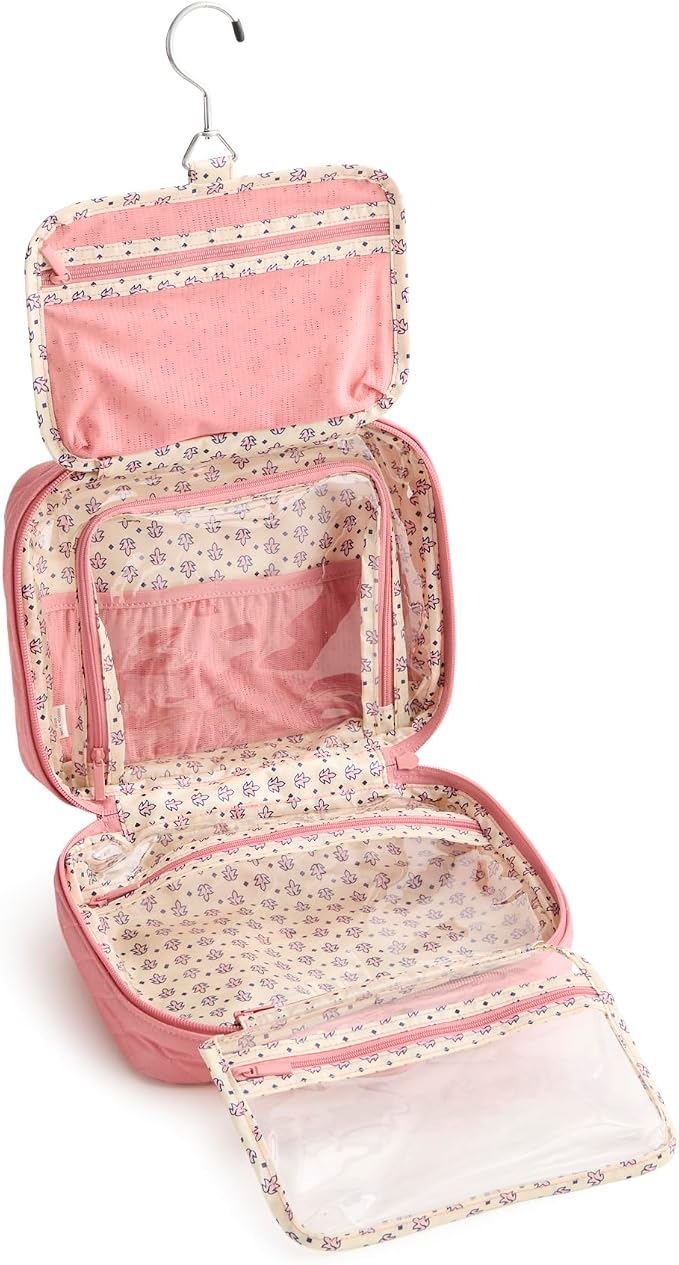 Vera Bradley Women's Premium Cotton Hanging Organizer – Travel Makeup & Toiletries Bag – Mauveglow - Image 2