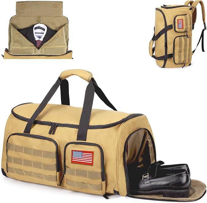 ATRIPACK Duffle Bag for Men,Tactical Duffle Bags for Travel,55L Large Capacity Convertible Garment Bag With Shoes Compartment, Multi-functional Gym Bags Suit Bag for Traveling Workout Business Trip by ATRIPACK