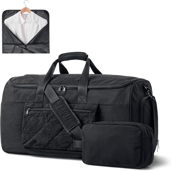 S-ZONE Garment Duffle Bags for Travel Carry on Convertible 2 in 1 Suit Bags Hanging Suitcase with Toiletry Bag 50L by S-ZONE