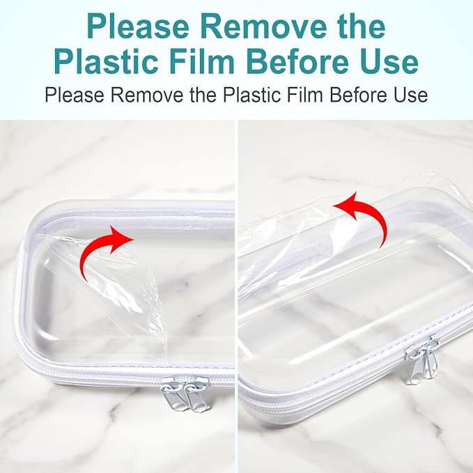 Hoolerry 4 Pcs Hard Clear Zipper Case Makeup Bags Plastic Zipper Pouch Transparent Storage Box Containers for Cosmetics, Snacks, Building Blocks, Puzzles(Clear,7.5 x 3.9 x 2 in,White) - Image 7