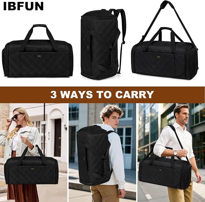 Convertible Garment Bags for Travel - Carry on Garment Duffle Bag with Backpack Straps for Men Women, 4 in 1 Large Travel Duffel Bags with Shoes Compartment Hanging Suit Dress Weekender Bag 3pcs Set - Image 6
