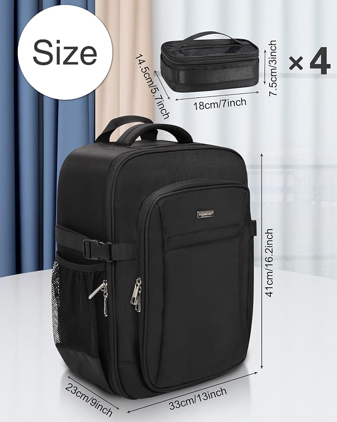 Relavel Makeup Backpack - Extra Large Train Case with 4 Pack Clear Bags, Professional Makeup Artist Kit Set Bag - Image 5