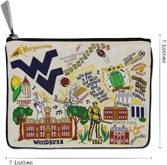 catstudio West Virginia University Collegiate Zipper Pouch Purse | Holds Your Phone, Coins, Makeup, Dog Treats, & Tech Tools - Image 2