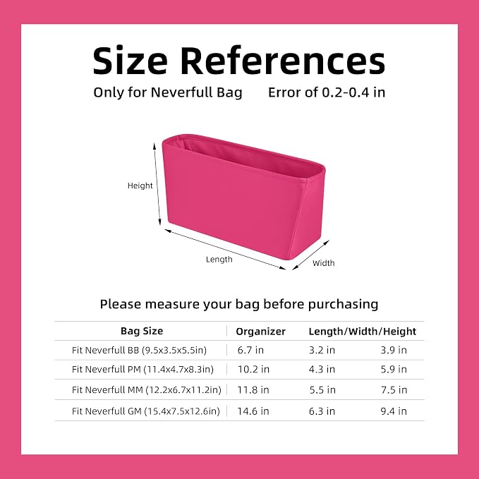 DGAZ Custom Purse Organizer or Pillow Insert for Neverfull Bag Mini/PM/MM/GM, Silky Smooth Bag Organizer, Luxury Handbag & Tote Shaper - Image 3