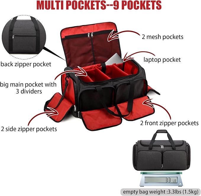Sneaker Bag Travel Shoes Duffel Bag Men Women Gym Sport Luggage Duffle Carrying Case Bag Divider Adjustable Compartment Portable Soccer Athletic Shoes Carrier Heavy Duty Traveling Accessories - Image 3