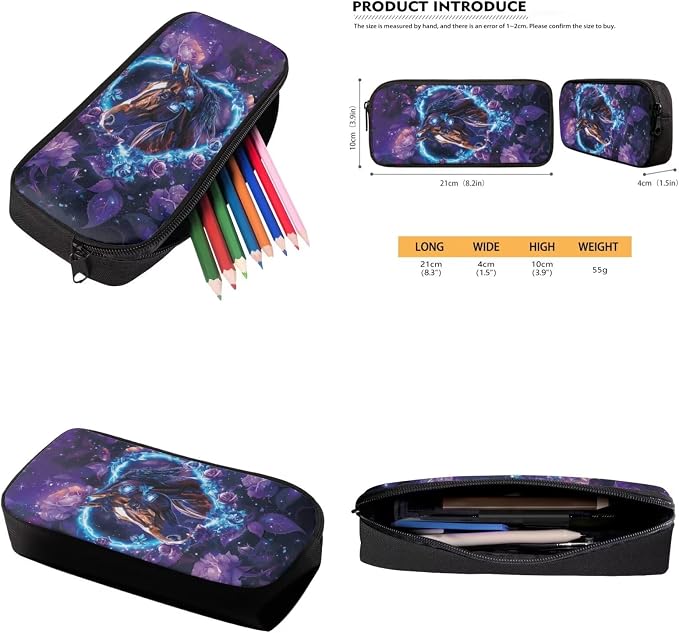 Horse Backpack for Girls Kids Backpack with Lunch Box Water Bottle Holder and Aesthetic Pencil Case 4PCS Set Bookbag with Compartments for School Teens 17" Sturdy School Bag with Side Pocket - Image 6