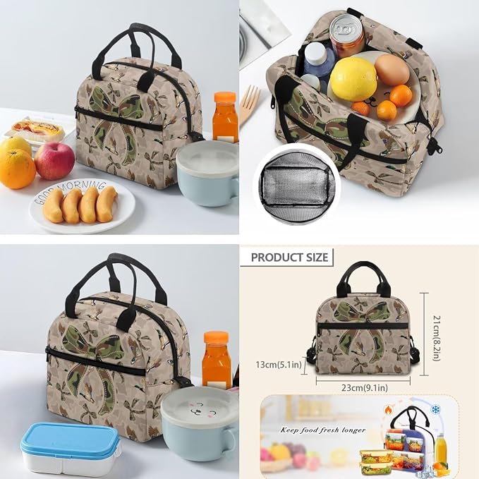 Camo Duck Bow Kids Backpack Set 4Pcs, 17 Inch School Bag | Lunch Bag, Pencil Case and Water Bottle Holder, Multi-Pocket Design, Durable, for Elementary Middle School Daily Carry - Image 5