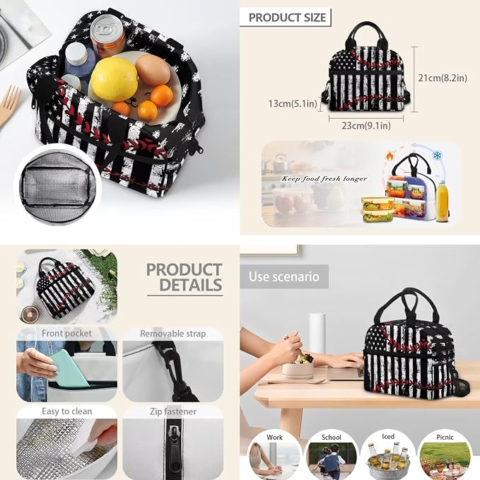 Backpack for Kids Boys 4 PCS School Bookbag with Lunch Box Pencil Pouch and Water Bottle Sleeve Pouch Set Lightweight Preschool Custom Baseball Print - Image 4