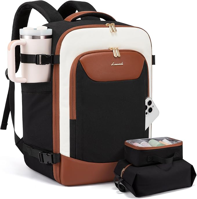 LOVEVOOK 50L Travel Backpack for Women Men, Large Carry on Backpack for Airplanes TSA Personal Item Travel Bag fits 17.3" Laptop, Waterproof Weekender Essentials Airline Approved with 2 Packing Cubes by LOVEVOOK
