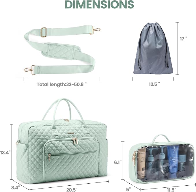LOVEVOOK Travel Duffle Bag - Women's Weekender Carry On Overnight Laptop & Gym Bag With Toiletry/Shoe Pocket, Hospital Labor Bag - Image 5