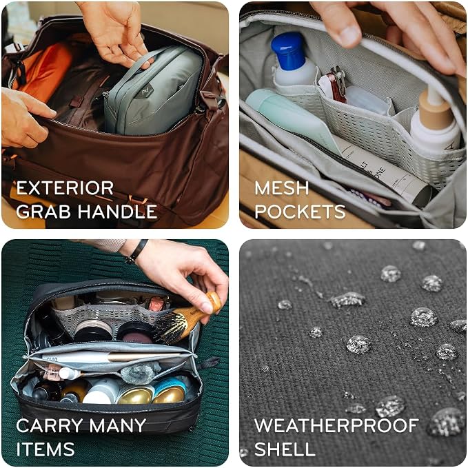 Peak Design Wash Pouch, Kelp, Weatherproof Travel Toiletry Bag, Upright or Hanging Toiletry Kit with Pockets, Magnetic Toothbrush Pocket, Wide UltraZip Opening, Toiletry Bag for Men and Women - Image 4