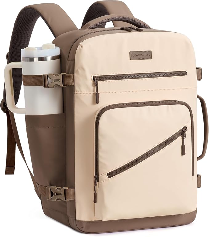 LOVEVOOK 40L Travel Backpack for Women Men, Airline Approved Carry On Luggage, Multi-Pocket TSA Personal Item Bag fits 17 Inch Laptop, Waterproof Weekender Overnight Suitcase Travel Essentials by LOVEVOOK