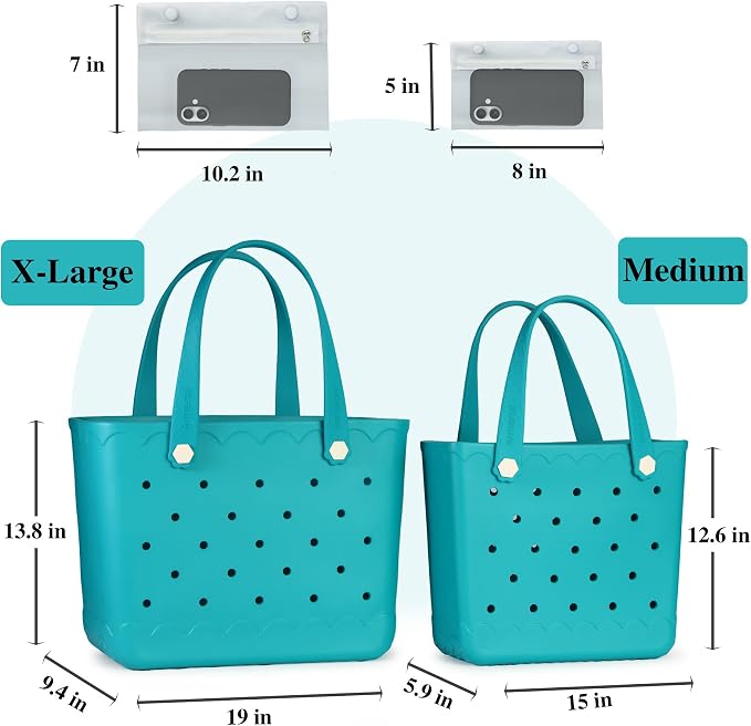 Rubber Beach Bag Waterproof Durable Large Tote Bag for Beach Sports Pool Swim Travel EVA Tote - Image 3