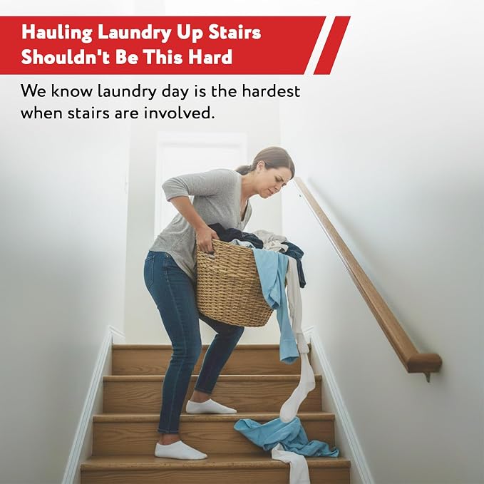 dbest products Stair Climber Laundry Trolley Dolly, Beige Laundry Bag Hamper Basket cart with wheels sorter - Image 2