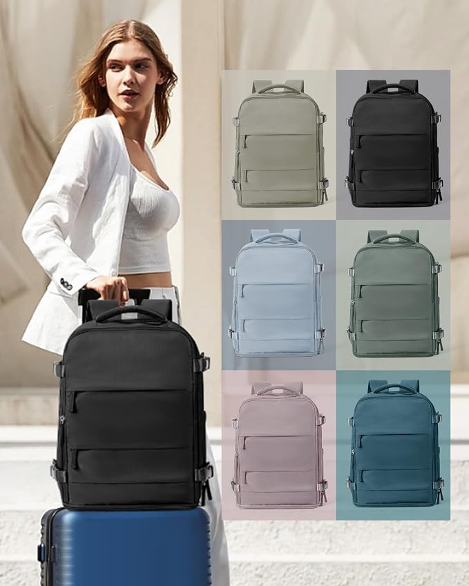 coowoz Large Travel Backpack Carry On for Women Man Black Waterproof Gym Backpacks with Laptop Compartment Mochila de Viaje Teacher Personal Item Backpack Rucksack Airplane Accessories Must Haves - Image 7
