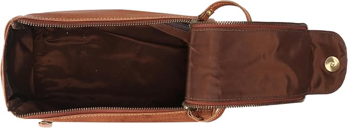 KomalC Premium Buffalo Leather Toiletry Bag for Men & Women With Water resistant Lining, Grooming Travel Pouch, Unisex Wash Bag for Toiletries, Gifts for Men and Women - Image 5