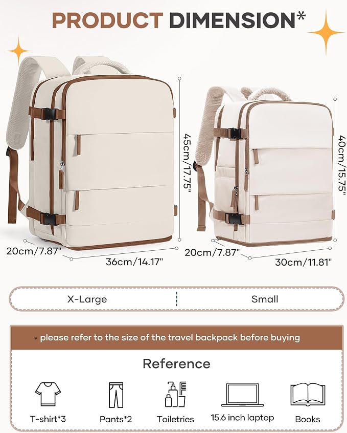 coofay Extra Large Travel Backpack Carry on Flight Approved Mochila De Viaje Personal Item Backpack for Airlines Frontier Airlines Personal Item Bag Backpack for Travel Backpacks for Men Women - Image 3