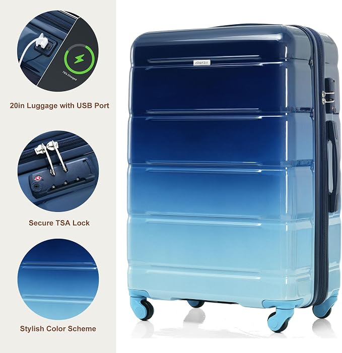 Luggage 3 Piece Hardside Luggage Sets Spinner Wheel Suitcases - Image 6
