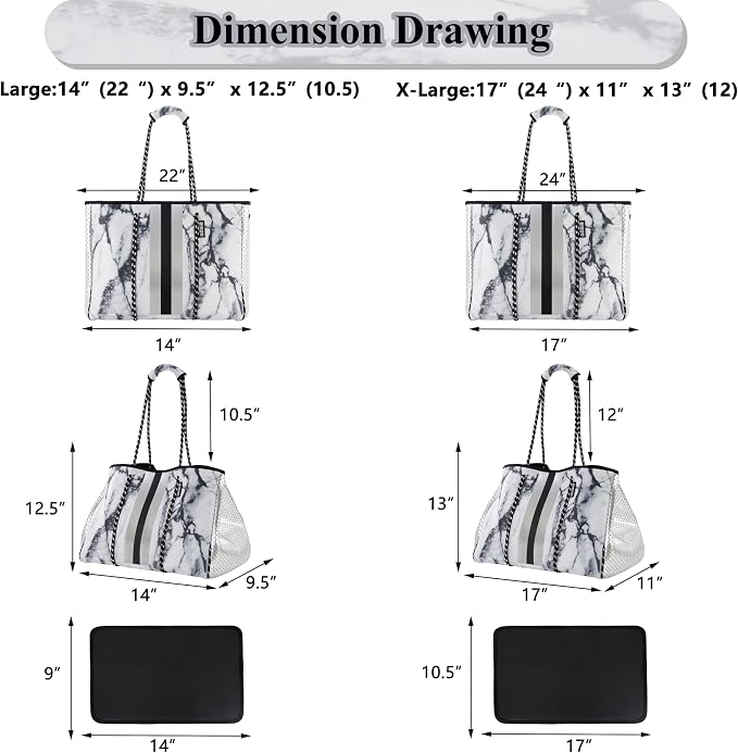 QOGiR Neoprene Multipurpose Beach Bag Tote with Inner Zipper Pocket … … … … - Image 3
