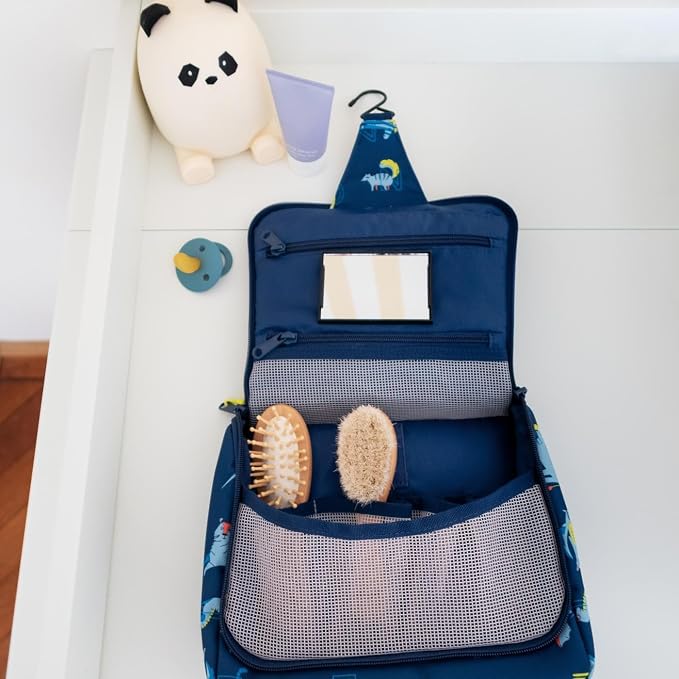 reisenthel Toiletbag S Kids, Small Hanging Travel Toiletry Organizer, ABC Friends Blue - Image 5
