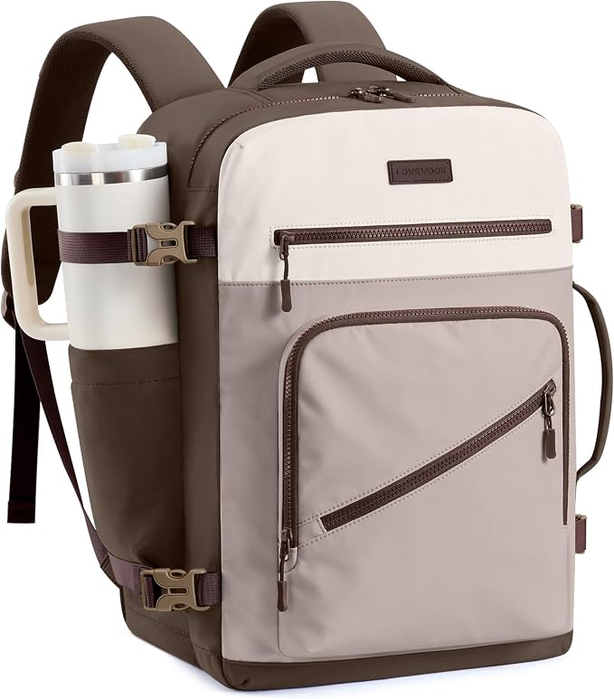 LOVEVOOK 50L Travel Backpack for Women Men, Airline Approved Carry On Luggage, Multi-Pocket TSA Personal Item Bag fits 17 Inch Laptop, Waterproof Weekender Overnight Suitcase Travel Essentials by LOVEVOOK