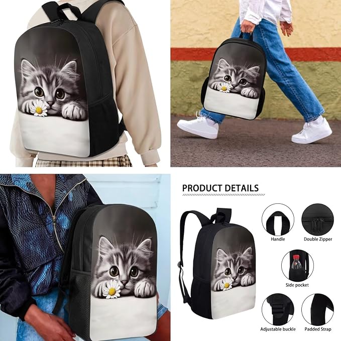 AFPANQZ Kids Backpack 3 Pieces Set Large Capacity School Bags with Heat Insulated Lunch Bags Small Pencil Bags 3 Pack - Image 4