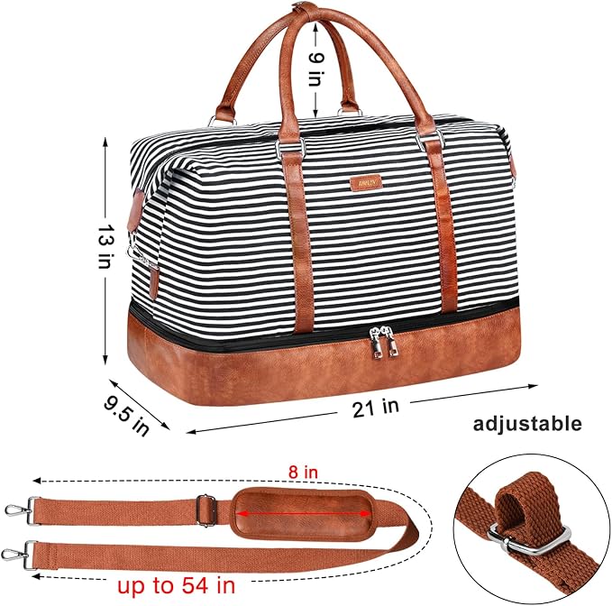 IBFUN Weekender Bags for Women, 21" Weekender Travel Bag, Travel Duffle Bag with Shoe Compartment Carry on Overnight Duffel Bag for Weekend Travel Business Trip - Image 7