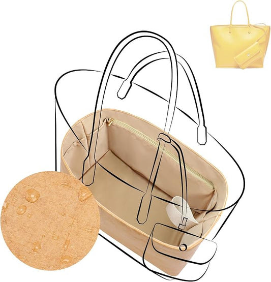 DGAZ Lightweight Purse Organizer Insert for GYARD-Anjou/Artois/SaintLouis Bags,silk and DupontPaper handbag inner for Luxury Bag(Chai,AnjouGM) by DGAZ