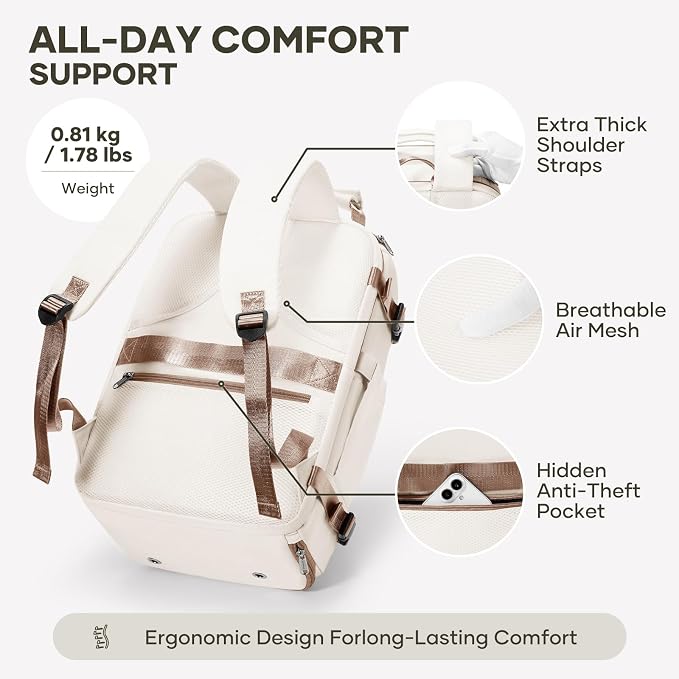 coofay Travel Backpack for Women Men, Carry on Backpack for Airplanes | Personal Item Travel Backpack Carry on Flight Approved,Mochila de Viaje Casual Daypack Backpacks Tsa Approved Hiking Backpack - Image 7