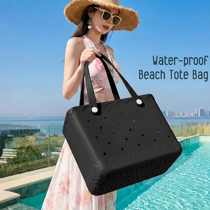Rubber Beach Tote Bag Waterproof Tip-Proof Outdoor Tote Bag for the Beach Boat Pool Sports - Image 5