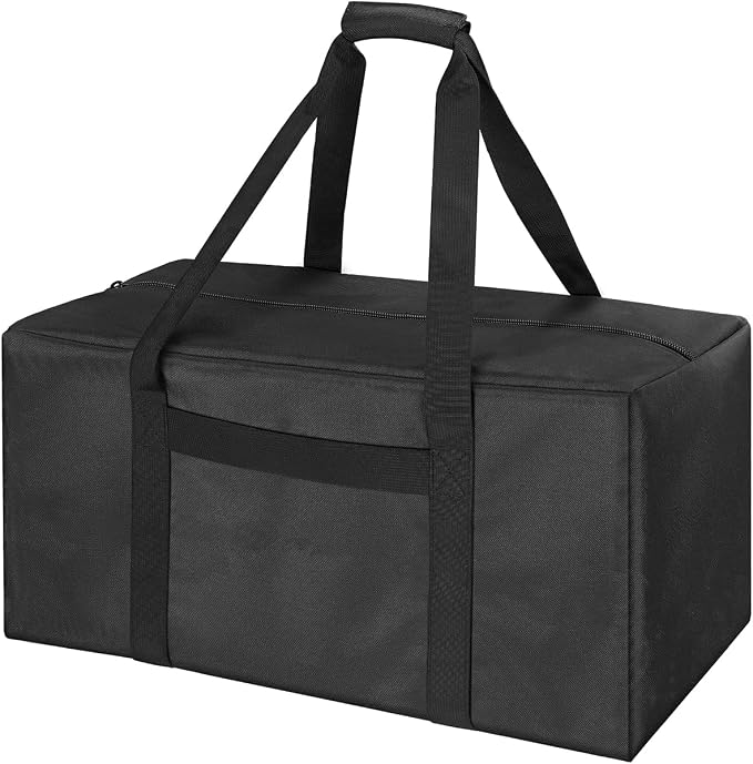 COOLBEBE 24x12x12 Inch Travel Duffle Bag (53L), Mid-Size Weekender for Overnight Trips, Camping, and Sports Gear Hauling, Water Resistant, Black by COOLBEBE