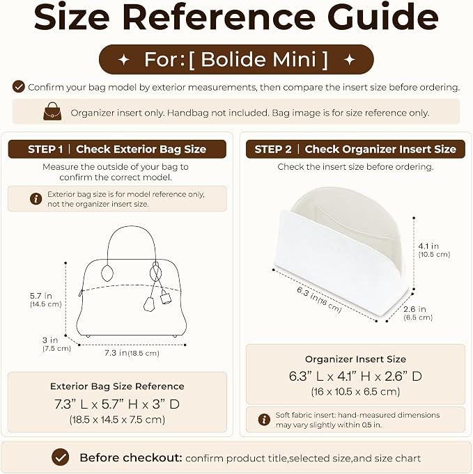 Purse Bag Organizer Insert for HERMES Bolide Mini Handbag,Custom Fit Inside Premium Craie Lightweight WaterResistant Tote Bag Insert Accessories - Image 2