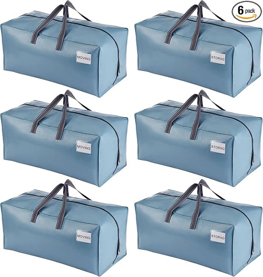 VENO 6 Pack Heavy Duty Moving Bags with Backpack Straps, Zippers & Handles, Extra Large Packing Bags for College Dorm Essentials, Moving Supplies Alternative to Cardboard Moving Boxes by Veno