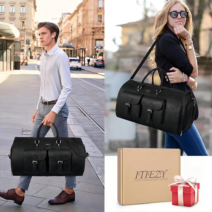 Garment Bag for Travel, Convertible Carry on Garment Duffel Bag for Men 3Pcs Weekender Bag 2 in 1 Hanging Suitcase Suit Bag - Image 8