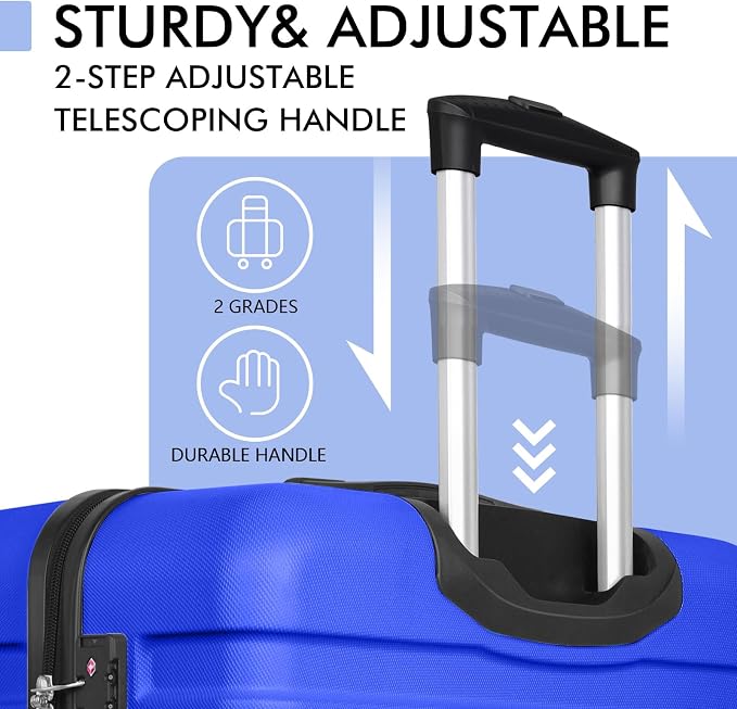 AnyZip Luggage PC ABS Hardside Lightweight Suitcase with 4 Universal Wheels TSA Lock Checked-Large 28 Inch Blue - Image 7