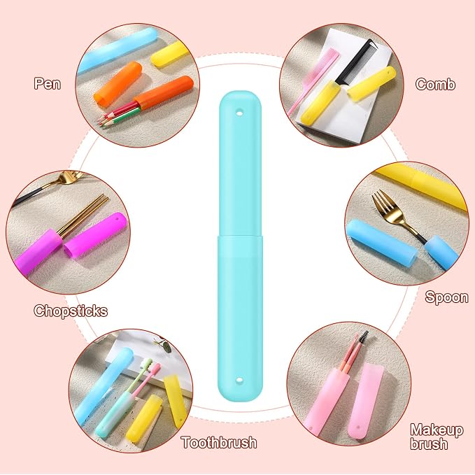 60 Pieces Plastic Toothbrush Holders Portable Travel Toothbrush Case Cover Protector Case Holders for Indoor Outdoor Travel Trip Home Camping School (Colorful) - Image 5