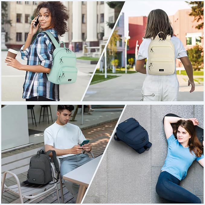 HanTrip Carry On Travel Backpack For Men Women, 13 Inch Small Mini Work Bag Personal Item Backpacks, Camping Back Pack Lightweight Hiking Daypack For Office Nurse Commuter (Offwhite) - Image 7