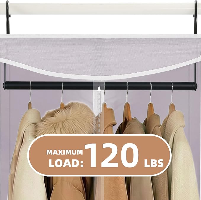 STORAGE MANIAC 57" Hanging Garment Bag Zipper Cover with Sealed Clear Window, Long Garment Cover for Closet Storage Wardrobe Clothes Protector, Large Garment Storage Bag for Dresses, Grey，2-Pack - Image 3
