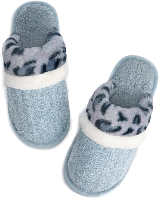 MAXTOP Womens Cozy Memory Foam Slippers Soft Warm Slip On Faux Fur House Slippers,Anti-Skid Rubber Sole,Creative Gifts for Women Mom Girlfriend