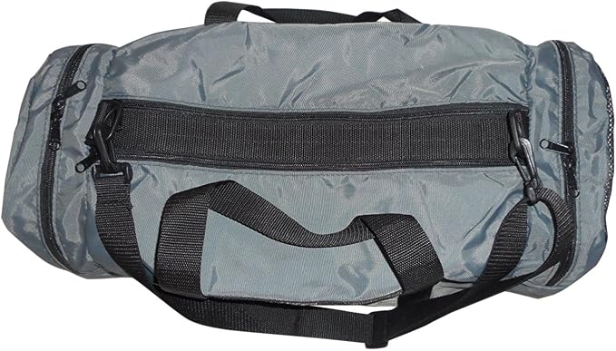 Duffle Bag Wet and Dry with One End Compartment Mesh, Front Pocket Made In USA (Gray) - Image 4