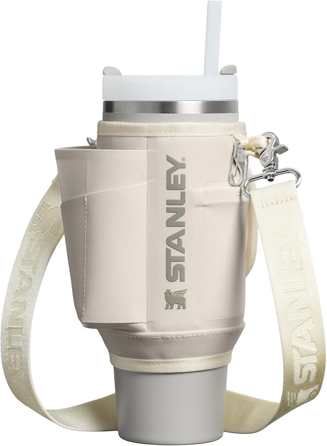 STANLEY All Day Quencher Carry All for 30 oz Tumbler with Handle | Crossbody Bag with Phone Holder Pocket, Card Sleeve & Detachable Strap | Water Bottle Carrier Bag | BPA-Free | Cream by Unknown
