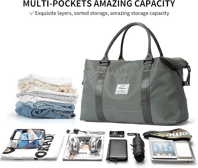 Travel Duffel Bag, Carry On Overnight Weekender Bags for Women | Travel Bag with Wet Pocket & Trolley Sleeve, For Spirit Airlines 18x14x8 Personal Item Bag - Image 3