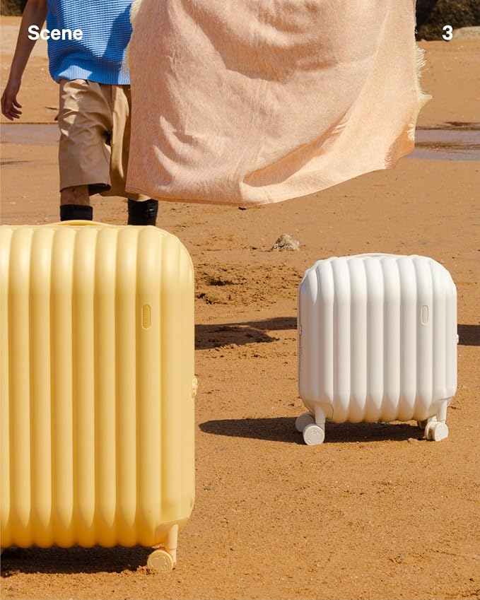 artrips Checked Luggage 24 Inch, Lightweight Hard Shell Suitcase with Spinner Wheels, Medium Travel Suitcase for 4–7 Day Trips, White - Image 9