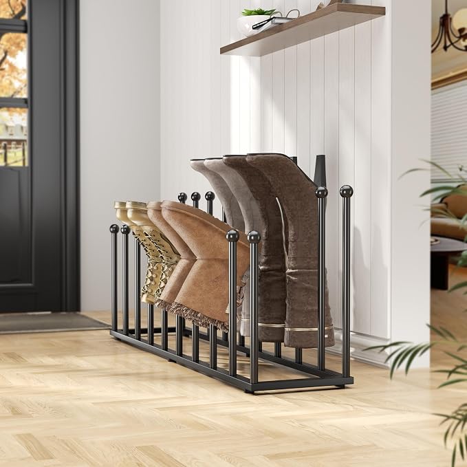 pickpiff Free Standing Shoe Racks - Black Metal Boot Rack Organizer Tall Boots for Dorm Room, Closet, Entryway, Bedroom, Patio Outdoor, Hallway, Black, Shoe Storage Fit for 10 Pairs - Image 5