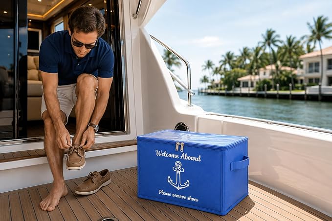 Premium Marine Shoe Storage Box for Yacht & Boat Owners – Luxury Waterproof Boat Shoe Organizer with Clear Top, Keeps Deck Clean & Interior Protected - Image 3