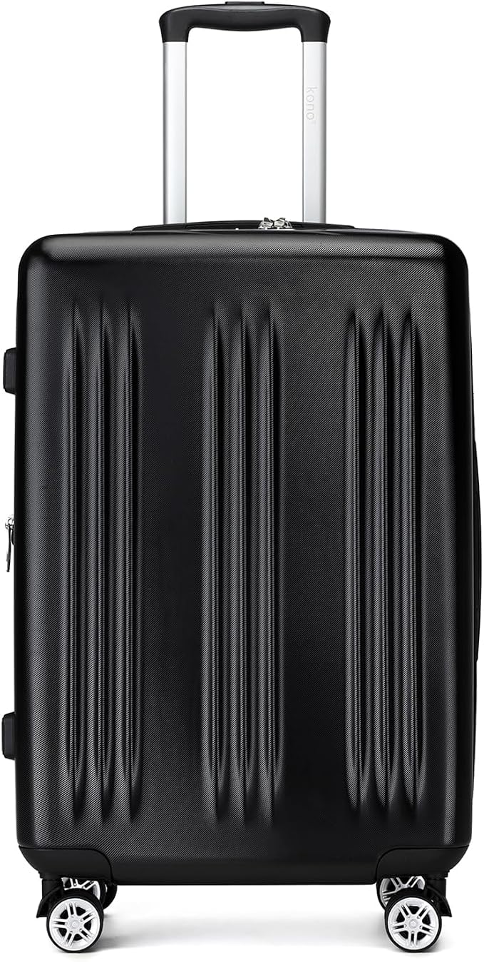 Kono Lightweight 28 Inch Expandable Luggage with Quiet Spinner Wheels TSA Lock, Scratch and Drop Resistant PC+ABS Hardside Durable Large Checked Suitcase, Black - Image 8